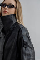 Eva Croc Leather Trench Coat