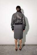 Bombi Distressed Black Bomber Leather Jacket