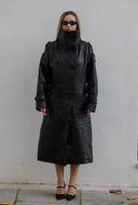 Eva Croc Leather Trench Coat