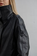Eva Croc Leather Trench Coat