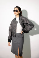 Bombi Distressed Black Bomber Leather Jacket