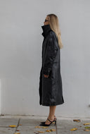 Eva Croc Leather Trench Coat