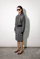 Bombi Distressed Black Bomber Leather Jacket
