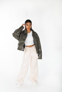 Mabel Distressed Boxy Leather Jacket