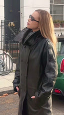 Eva Croc Leather Trench Coat