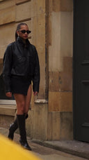 Aries Bomber Classic Black Leather Jacket