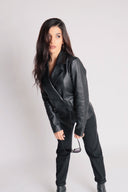 Double Breasted Leather Blazer