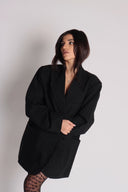 Gemini Black Pinstripe Oversized Blazer