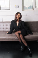 Gemini Black Pinstripe Oversized Blazer