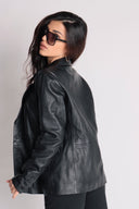 Double Breasted Leather Blazer