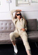 Justine Utility Cargo Detailed Jumpsuit