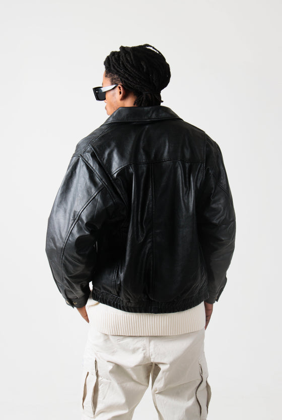 Reiss 90’s Oversized Leather Jacket