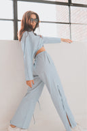 Milo Ruched Buttoned Shirt and Pants Co ord