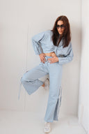 Milo Ruched Buttoned Shirt and Pants Co ord