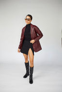 Ruby Burgundy Leather Blazer