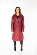 Valentina Burgundy Leather Coat