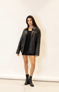 Mabel Distressed Boxy Leather Jacket Element My In –