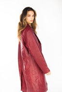 Valentina Burgundy Leather Coat